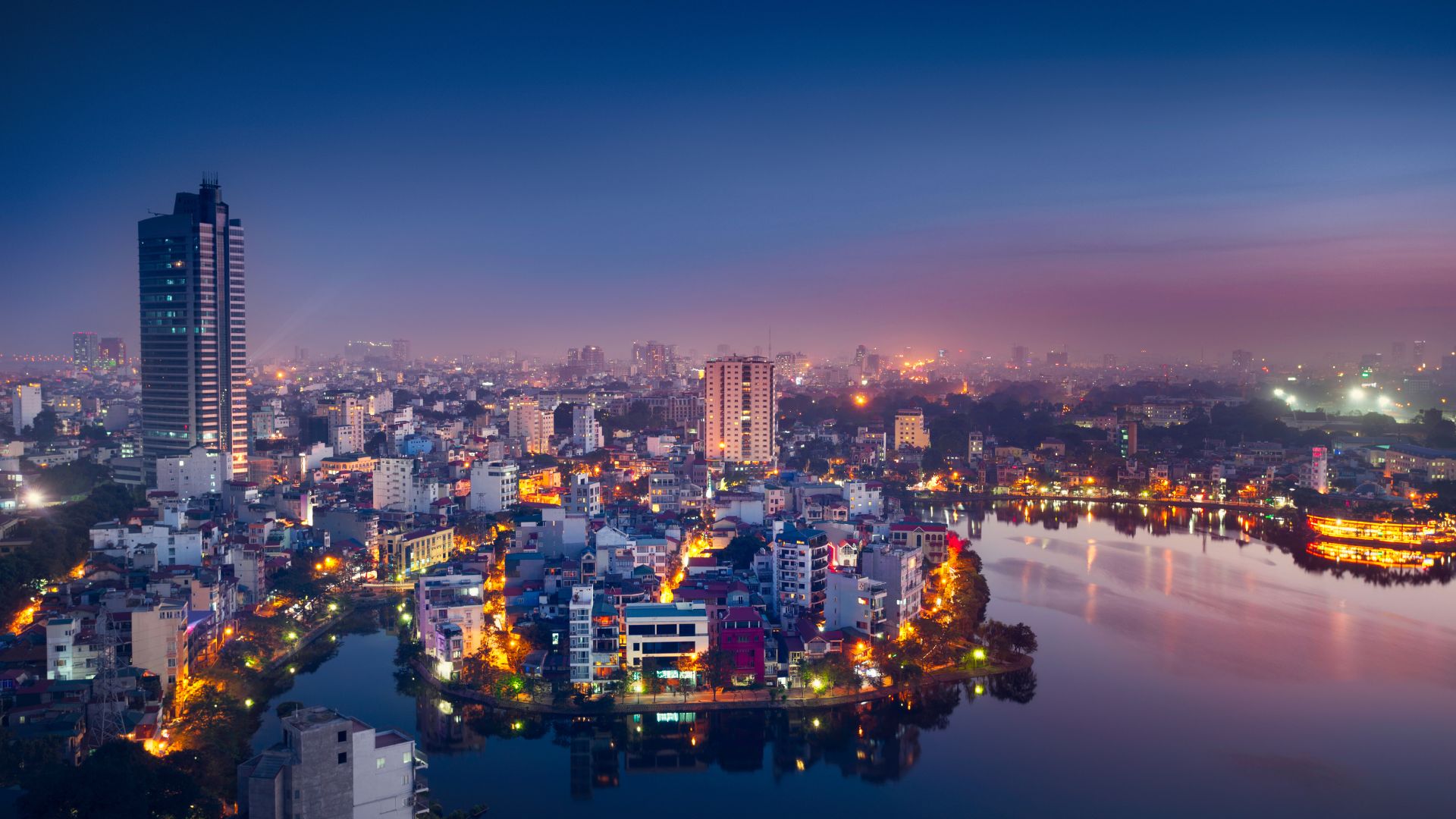 Hanoi skyline by night