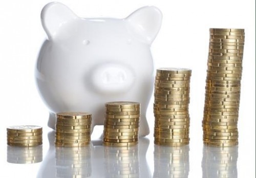 Spaarvarken met geld