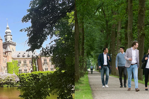 Kasteel Nyenrode - studenten lopen over landgoed