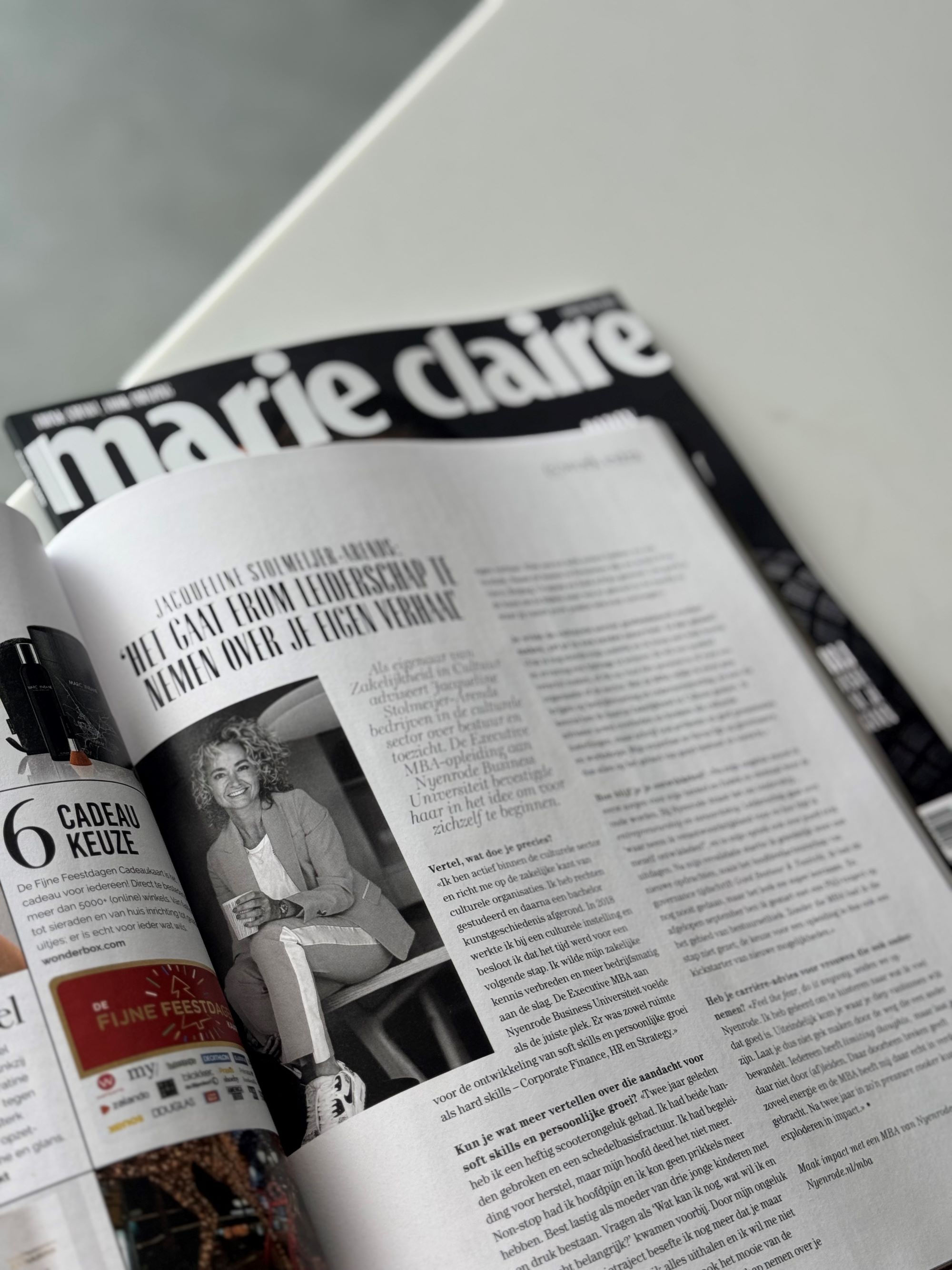 Marie Claire interview Nyenrode Executive MBA alumna Jacqueline Stolmeijer-Arends
