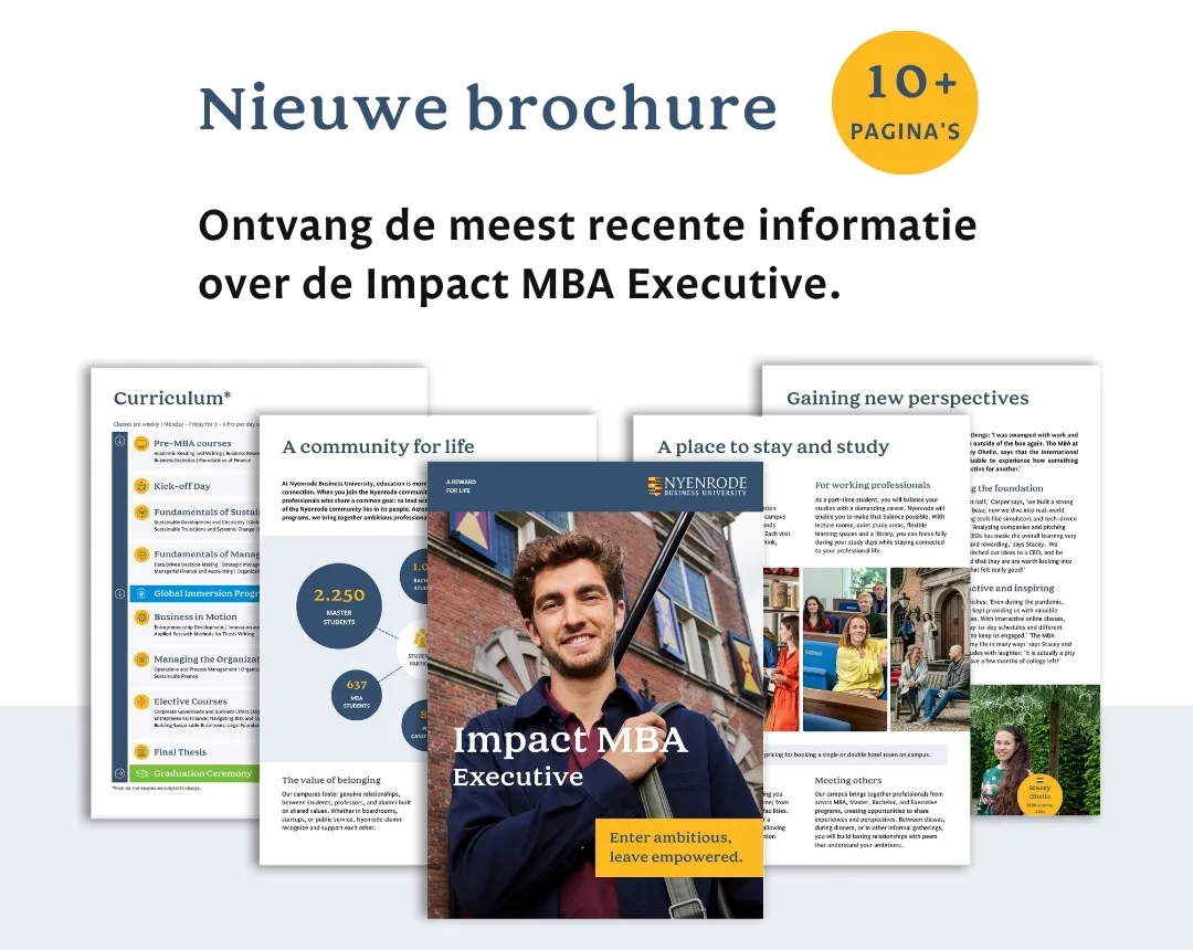IMBA Executive NL Nyenrode Impact MBA Executive, deeltijd executive MBA van 2 jaar